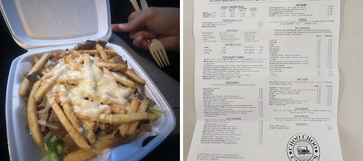 Choo Choo Charlie's Menu